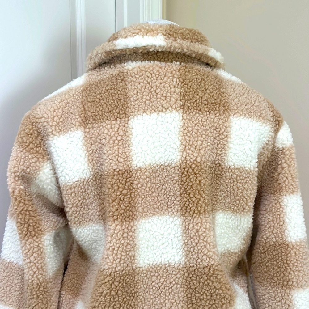 Avec Les Filles Plaid Faux Fur Trucker Shacket Jacket Size Medium - Picture 6 of 10